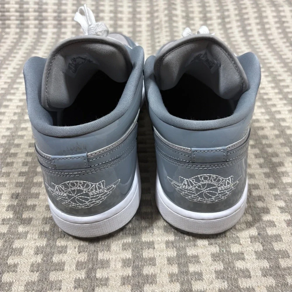 Jordan 1 Low Cool Grey Patent Leather Mens Sneakers HF3148-011 Size 11.5